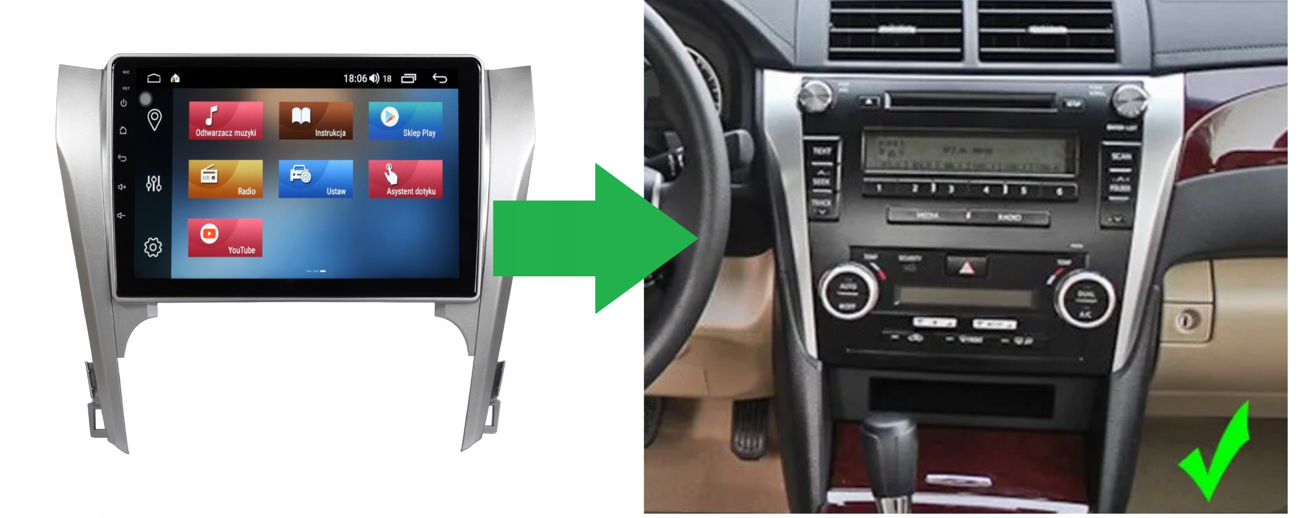 RADIO NAWIGACJA GPS TOYOTA CAMRY 2012-2016 ANDROID 2/64 GB
