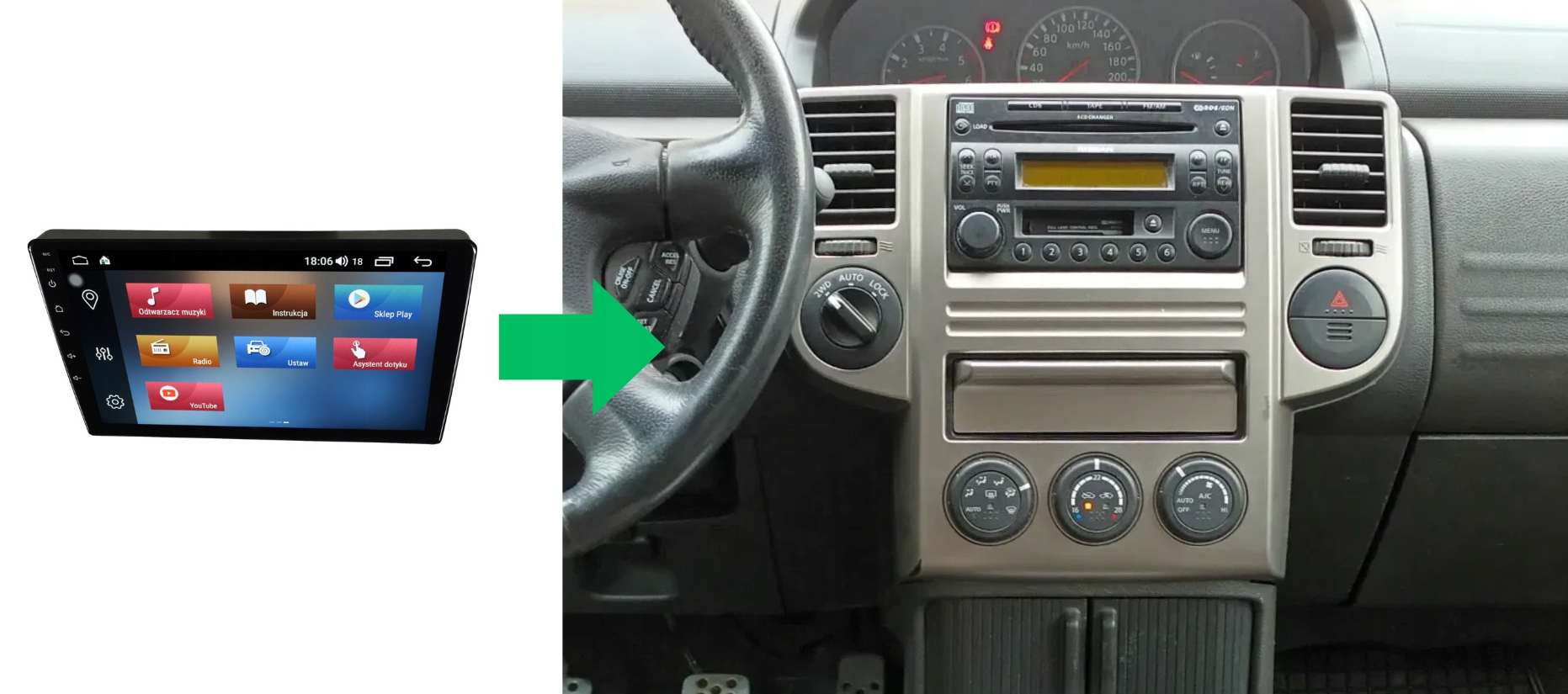 RADIO NAWIGACJA GPS NISSAN X-TRAIL 2004-2007 ANDROID 4/64 GB