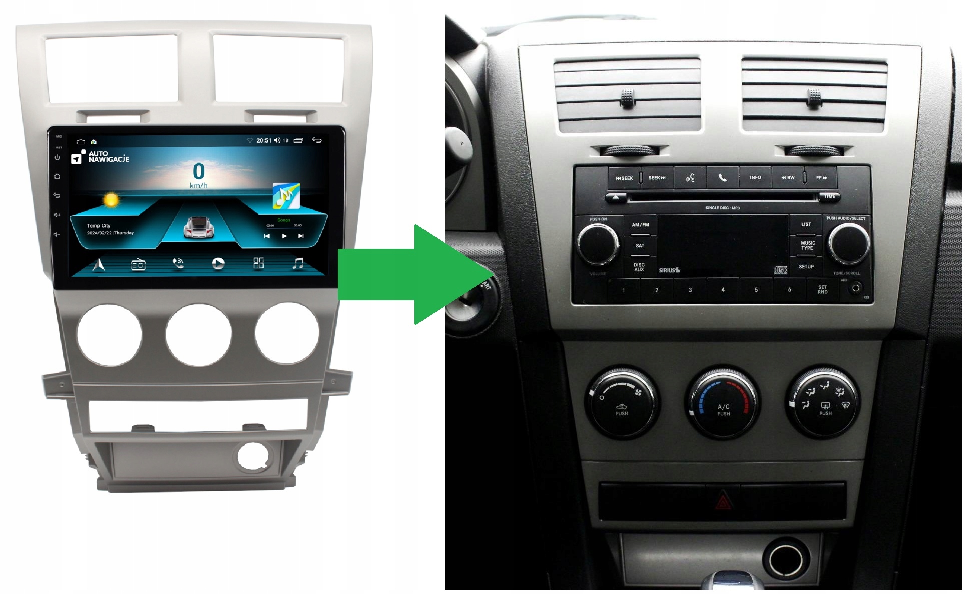 RADIO NAWIGACJA GPS DODGE AVENGER 2007-10 ANDROID 2/64 GB