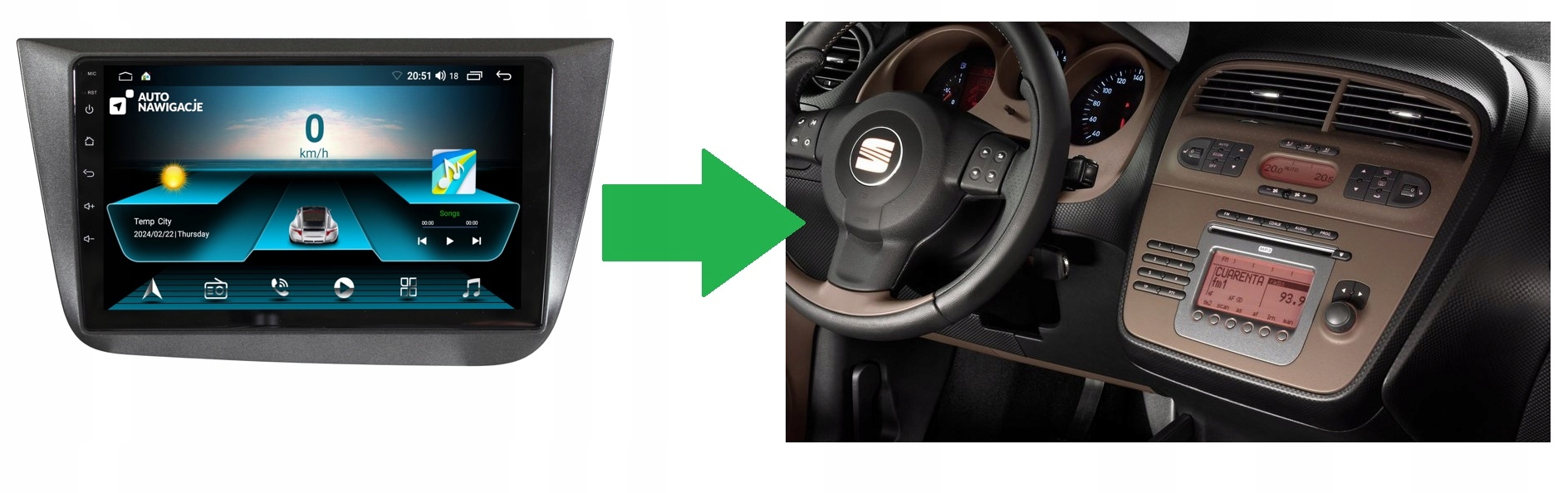RADIO NAWIGACJA GPS SEAT ALTEA 2004-2012 ANDROID 2/64 GB 5 RADIO NAWIGACJA GPS SEAT ALTEA 2004-2012 ANDROID 2/64 GB