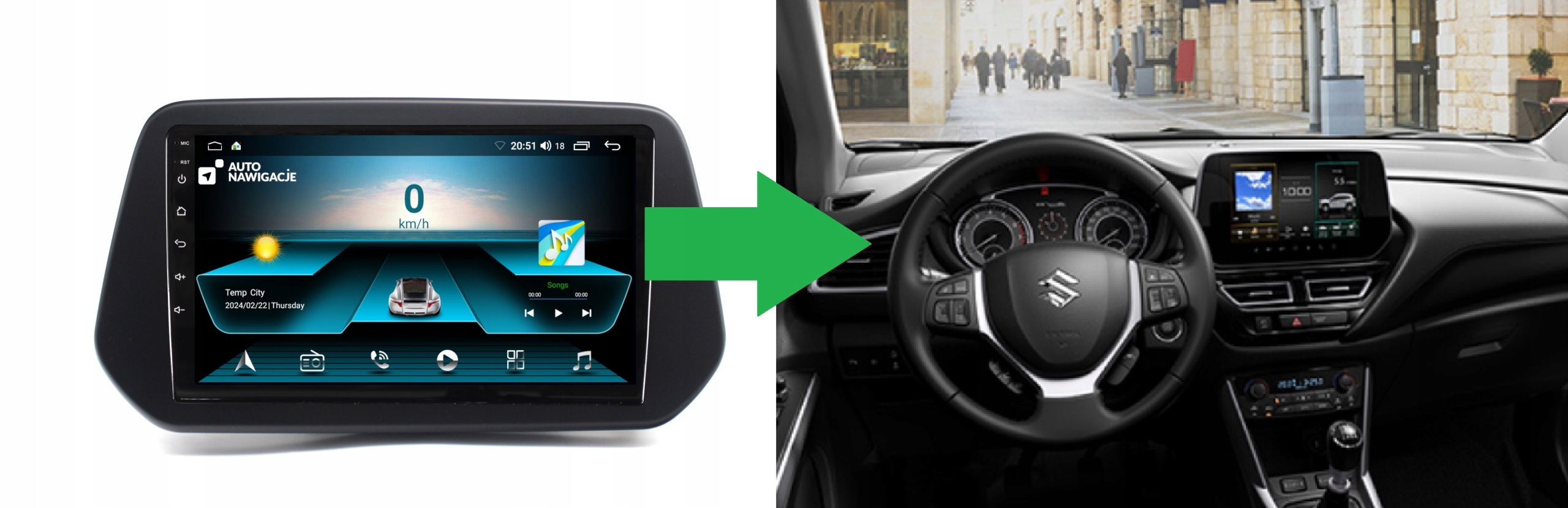 RADIO NAWIGACJA GPS SUZUKI S-CROSS 2022-2024 ANDROID 2/64 GB