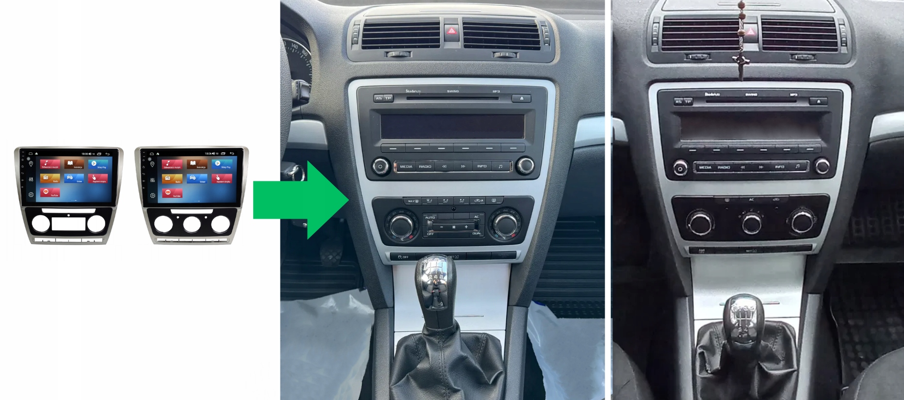 RADIO NAWIGACJA GPS SKODA OCTAVIA II 2004-2013 ANDROID 8/128 GB