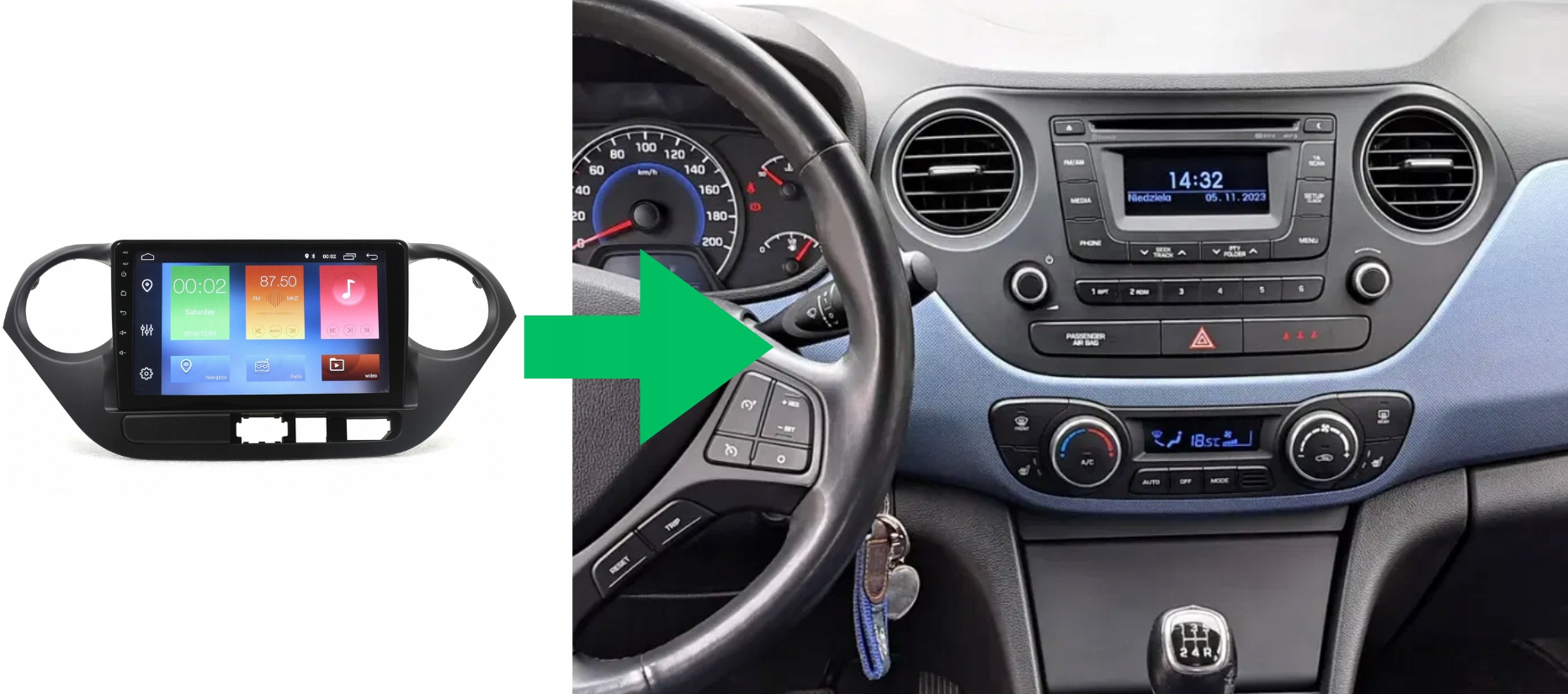 RADIO NAWIGACJA GPS HYUNDAI i10 2013+ ANDROID 4/64 GB 5 RADIO NAWIGACJA GPS HYUNDAI i10 2013+ ANDROID 4/64 GB