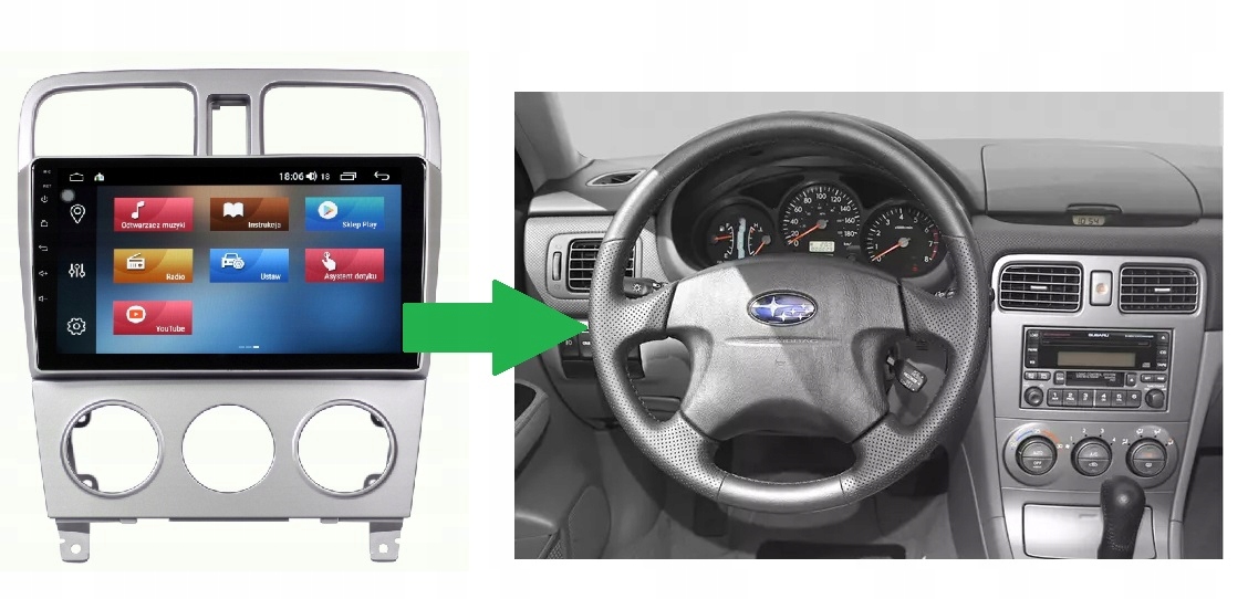 RADIO NAWIGACJA GPS SUBARU FORESTER II 2004-2008 ANDROID 8/128 GB