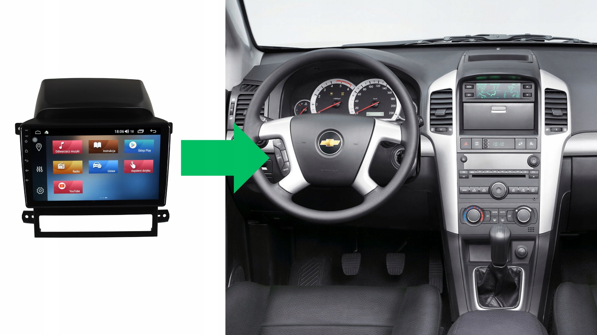 RADIO NAWIGACJA GPS CHEVROLET CAPTIVA I 2006-2011 ANDROID 2/64 GB
