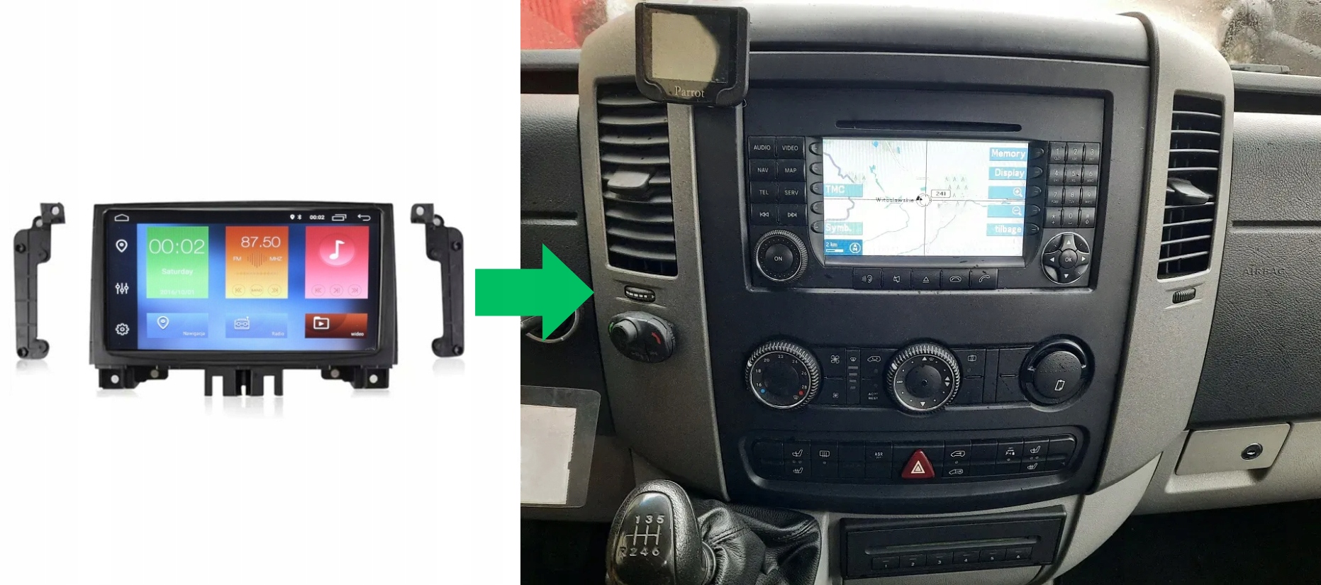 RADIO NAWIGACJA GPS MERCEDES SPRINTER W906 ANDROID 2/64 GB