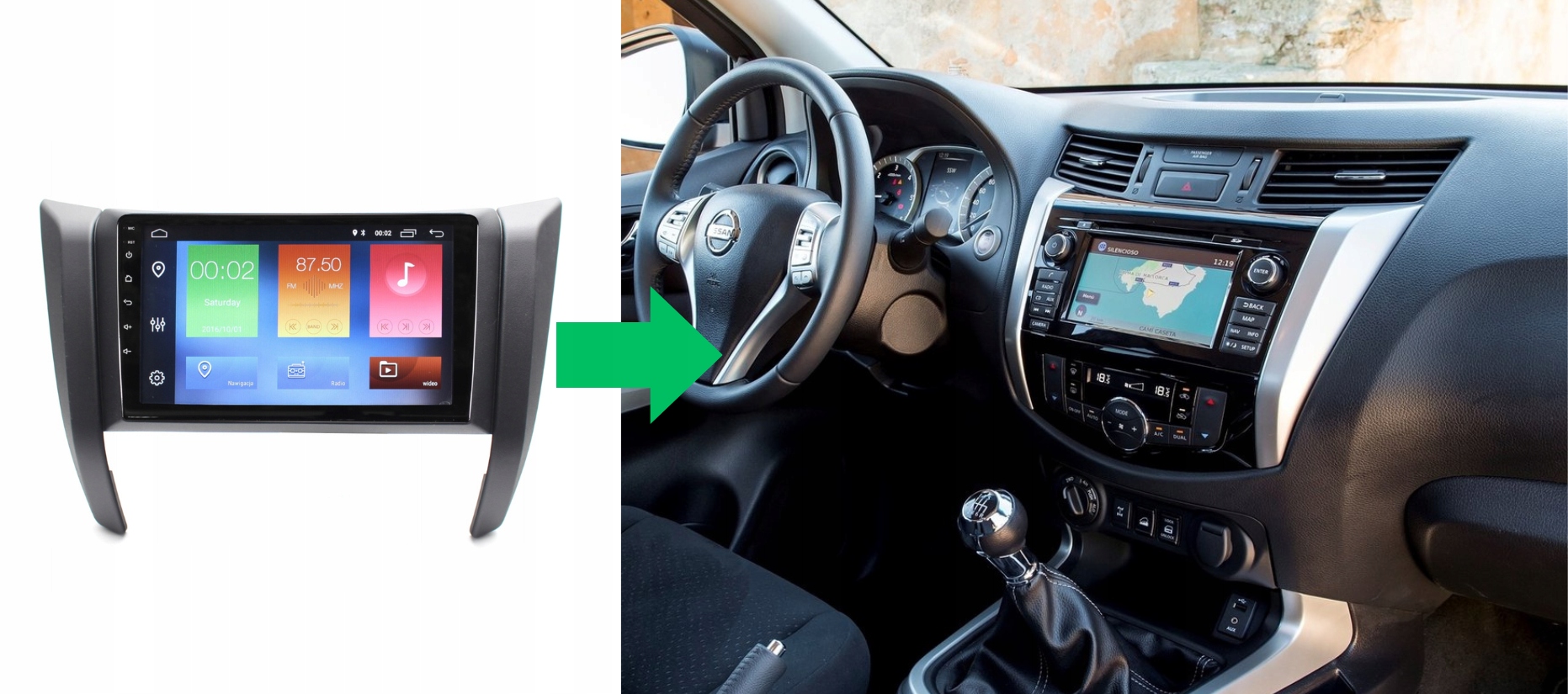 RADIO NAWIGACJA GPS NISSAN NAVARA 2015-2018 ANDROID 2/64 GB