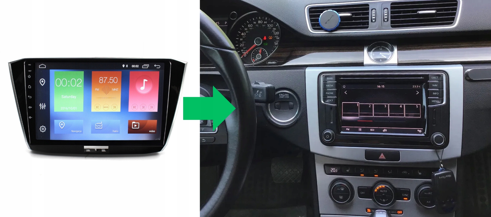 RADIO NAWIGACJA GPS VOLKSWAGEN PASSAT CC 2016-2018 ANDROID 8/128 GB