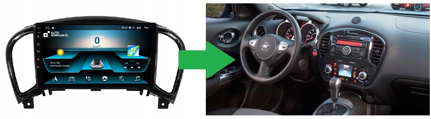 RADIO NAWIGACJA GPS NISSAN JUKE 2010+ ANDROID 2/64 GB