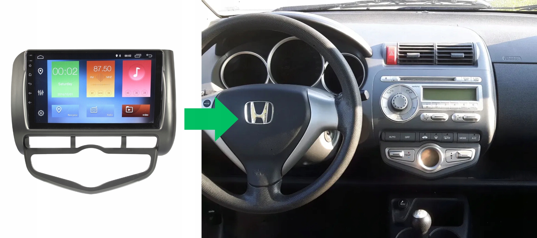 RADIO NAWIGACJA GPS HONDA JAZZ 2001-2007 ANDROID 2/64 GB 5 RADIO NAWIGACJA GPS HONDA JAZZ 2001-2007 ANDROID 2/64 GB