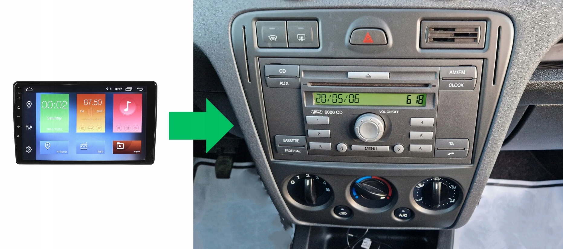 RADIO NAWIGACJA GPS FORD FUSION 2005-2009 ANDROID 2/64 GB