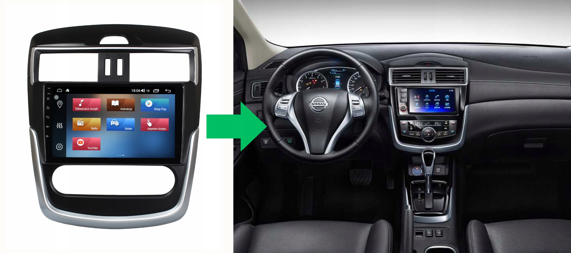 RADIO NAWIGACJA GPS NISSAN TIIDA C13 2015+ ANDROID 4/64 GB