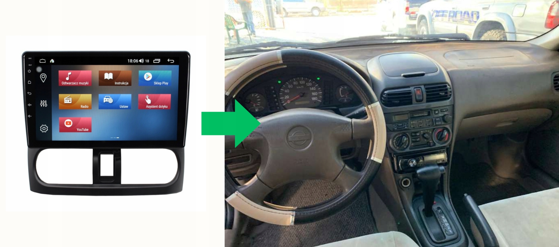 RADIO NAWIGACJA GPS NISSAN SUNNY 1998-2004 ANDROID 8/128 GB