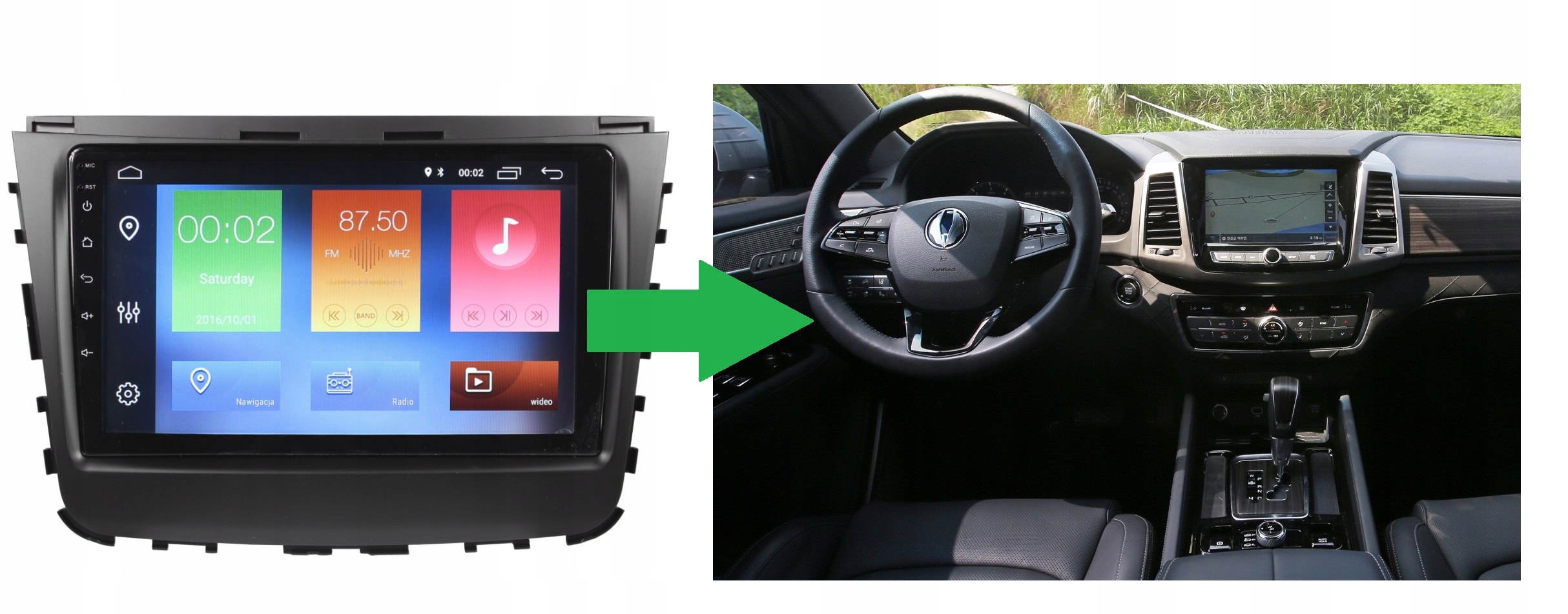 RADIO NAWIGACJA GPS SSANGYONG REXTON 2017+ ANDROID 8/128 GB