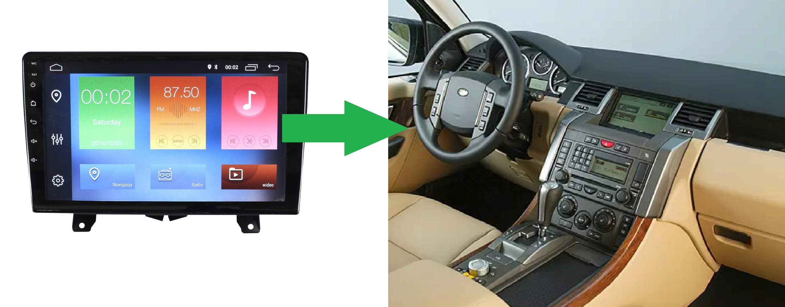 RADIO NAWIGACJA GPS LAND ROVER RANGE SPORT 2005-2009 ANDROID 2/64 GB