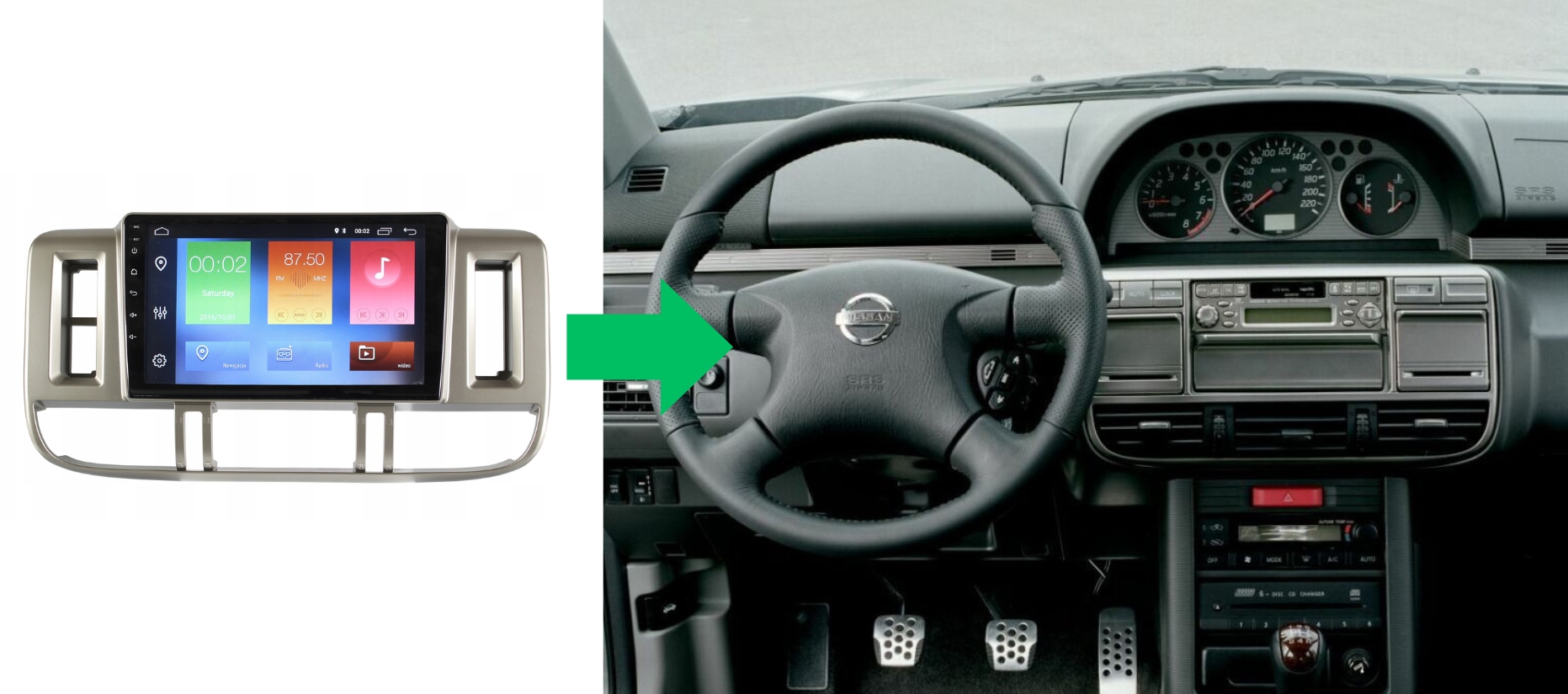 RADIO NAWIGACJA GPS NISSAN X-TRAIL 2001-2007 ANDROID CARPLAY 4/64 GB