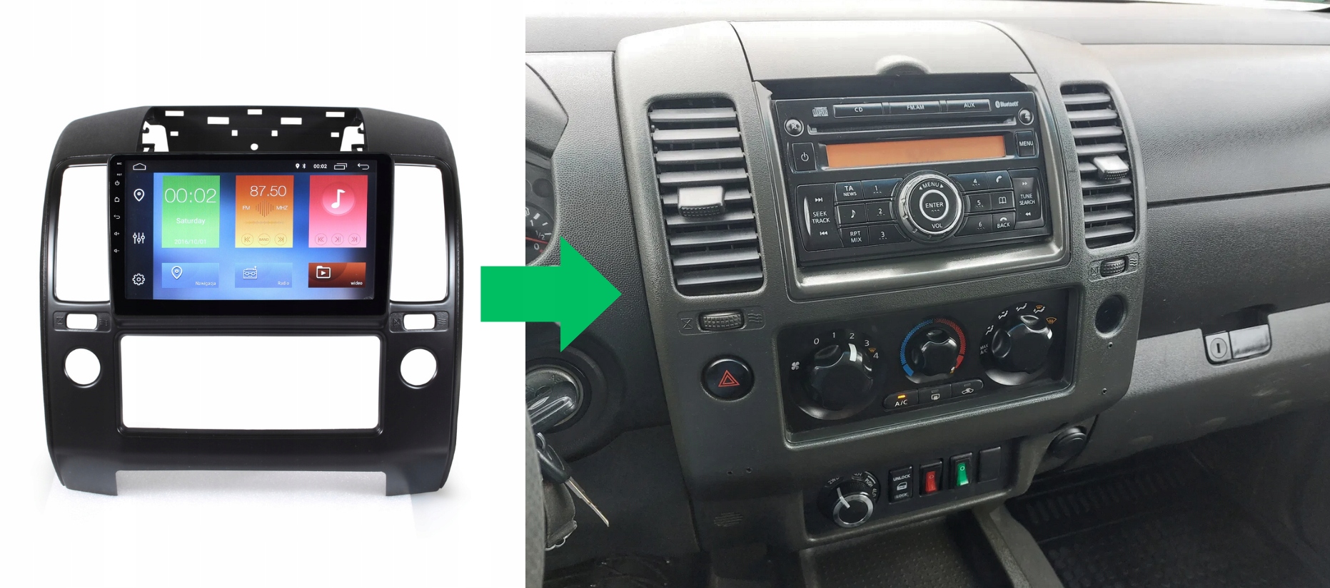 RADIO NAWIGACJA GPS NISSAN NAVARA 2006-2012 ANDROID 2/64 GB