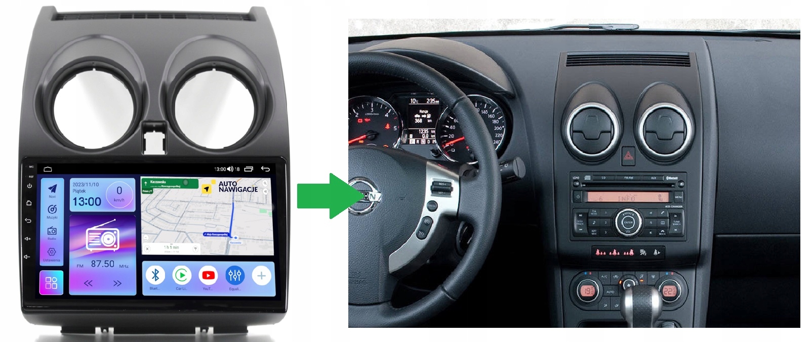 RADIO NAWIGACJA GPS NISSAN QASHQAI 2006-2013 ANDROID 8/128 GB