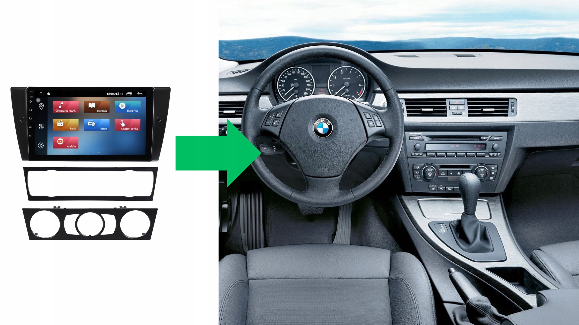 RADIO NAWIGACJA GPS BMW 3 E90 / E91 / E92 / E93 2009-2012 ANDROID 2/64 GB