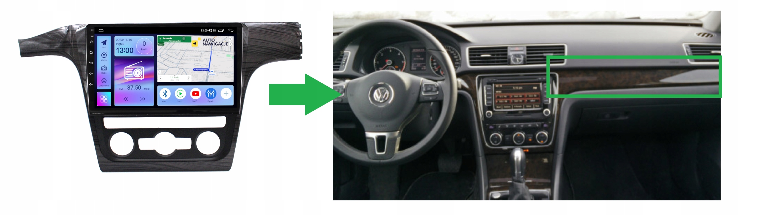 RADIO NAWIGACJA GPS VOLKSWAGEN PASSAT B7 2010-2015 ANDROID 4/64 GB