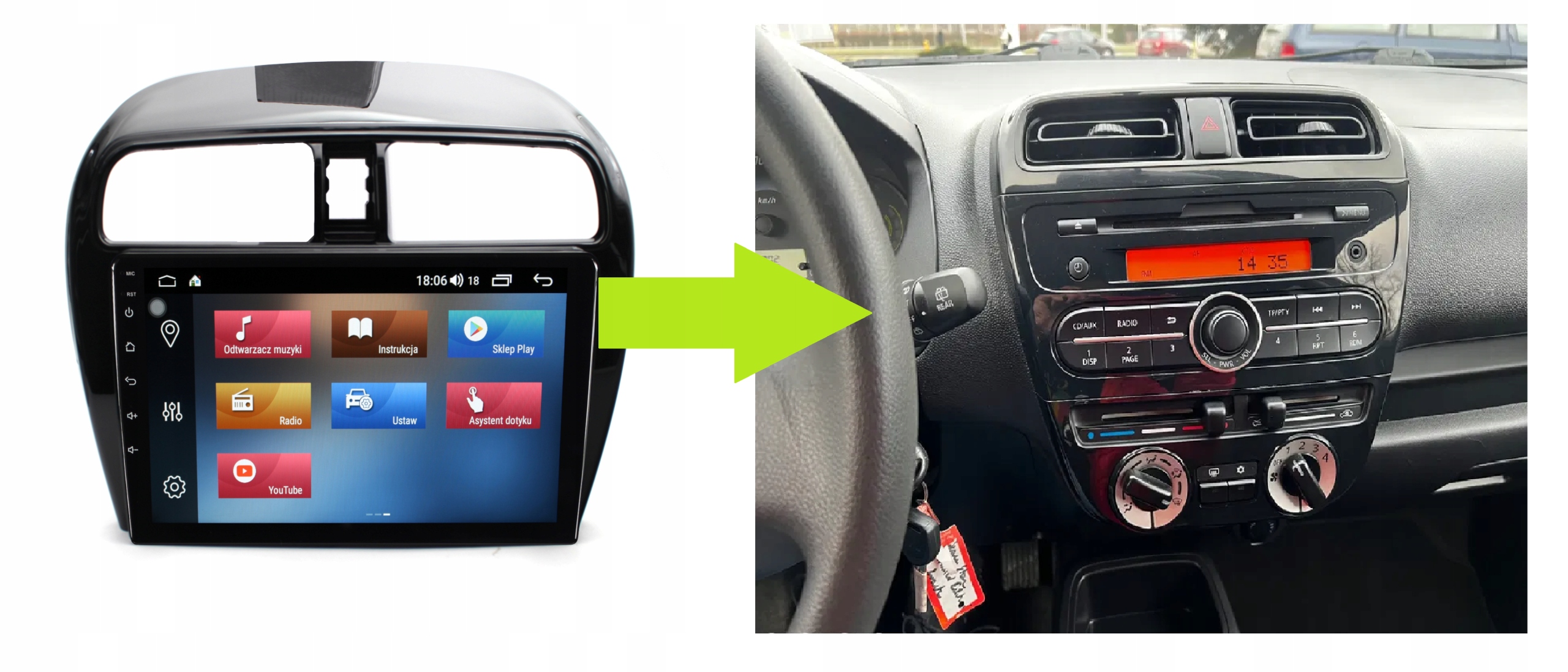 RADIO NAWIGACJA GPS MITSUBISHI SPACE STAR 2012-2021 ANDROID 8/128 GB 5 RADIO NAWIGACJA GPS MITSUBISHI SPACE STAR 2012-2021 ANDROID 8/128 GB