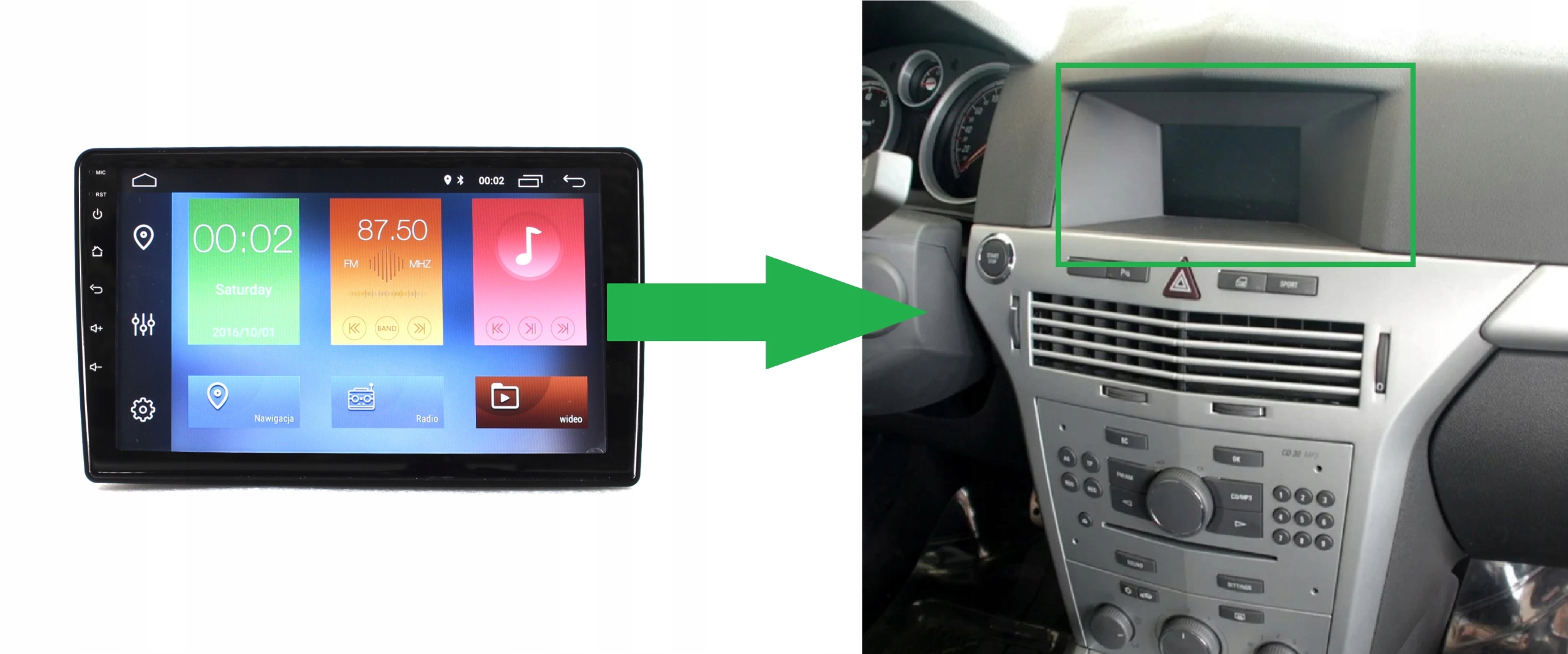 RADIO NAWIGACJA GPS OPEL VECTRA 3 2002-2008 ANDROID 4/64 GB