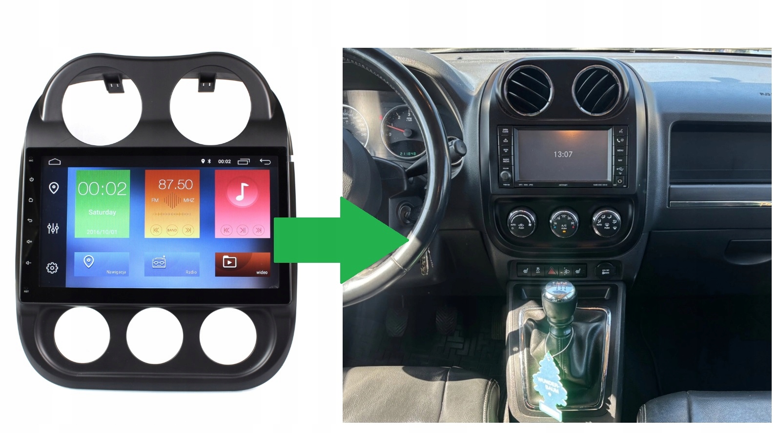 RADIO NAWIGACJA GPS JEEP COMPASS 2008-2015 ANDROID 8/128 GB