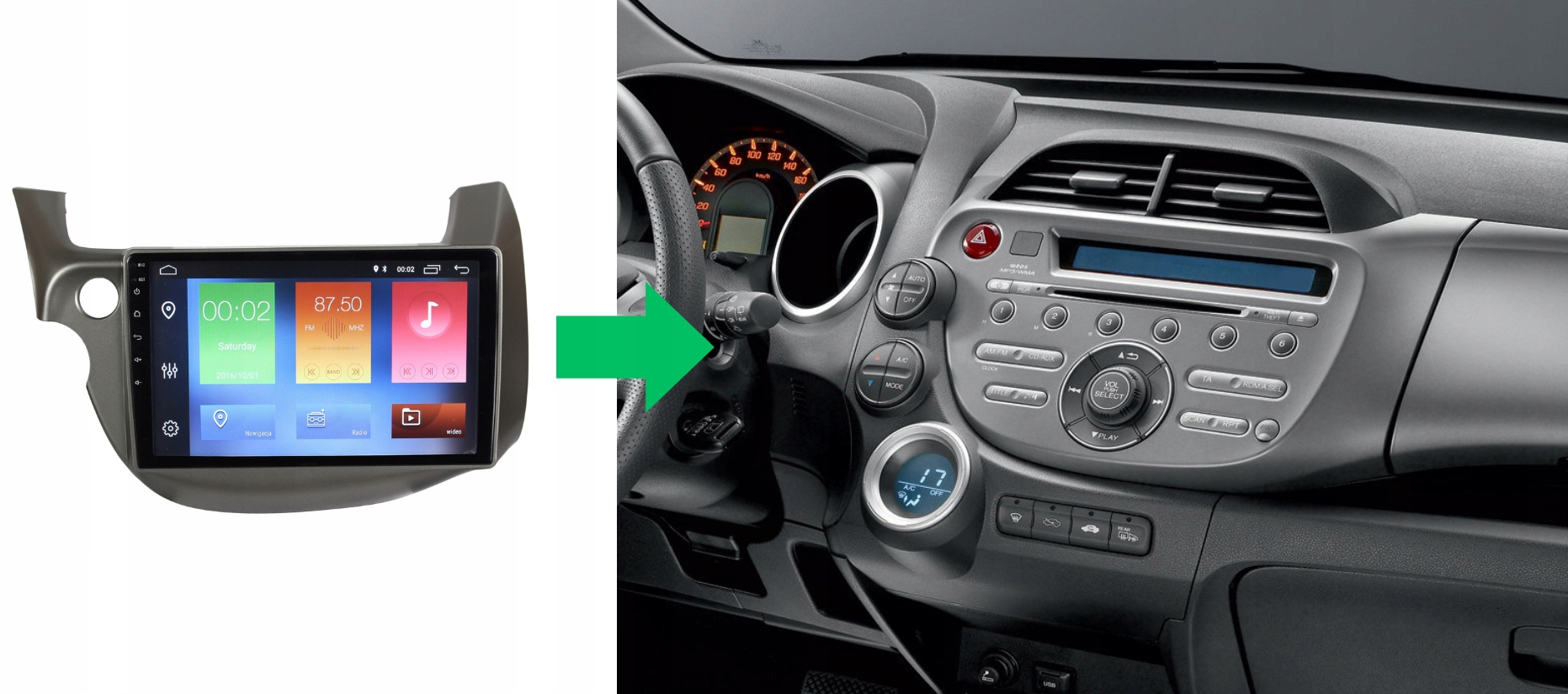 RADIO NAWIGACJA GPS HONDA JAZZ 2007-2014 ANDROID 4/64 GB
