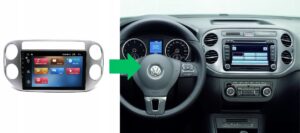 RADIO NAWIGACJA GPS VOLKSWAGEN TIGUAN I 2006-2017 ANDROID CARPLAY 2/64 GB