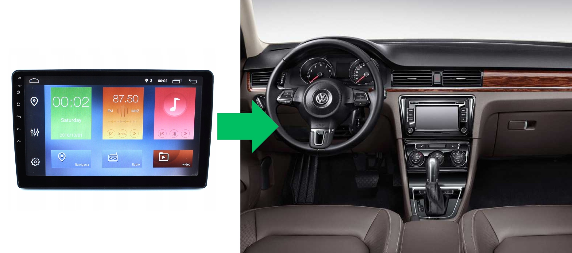RADIO NAWIGACJA GPS VOLKSWAGEN NEW BORA 2010-2015 ANDROID 4/64 GB