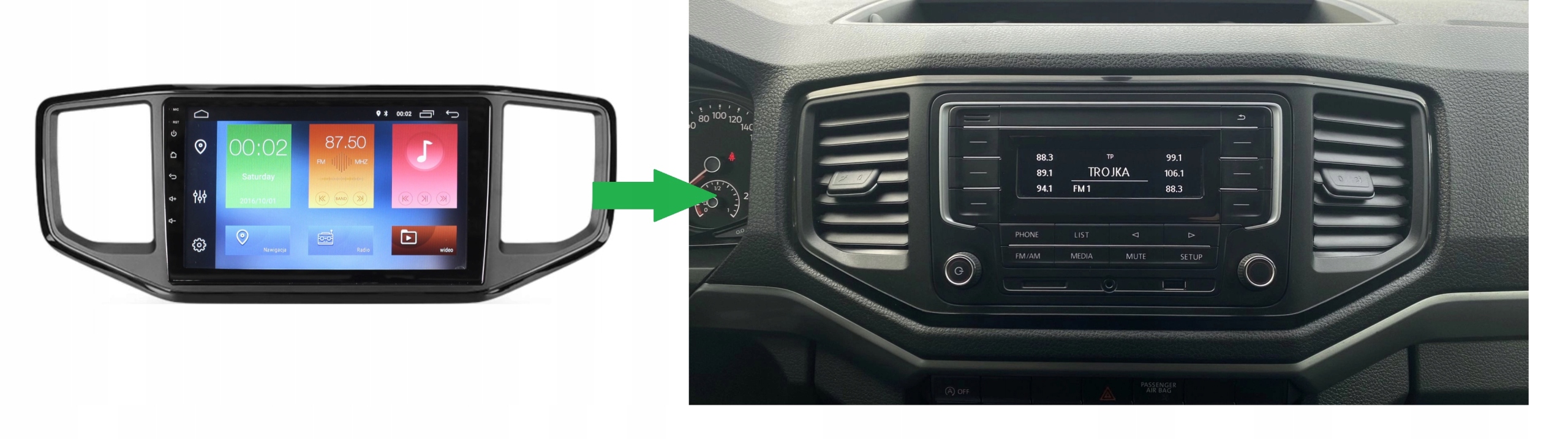 RADIO NAWIGACJA GPS VOLKSWAGEN AMAROK 2009-2015 ANDROID 8/128 GB