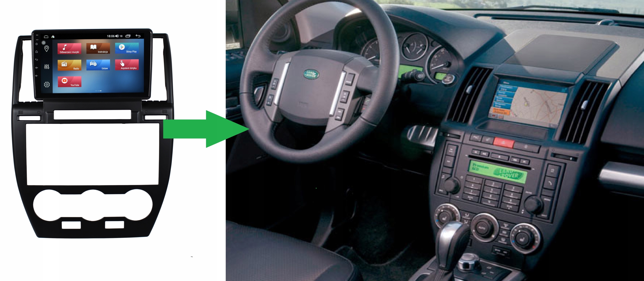RADIO NAWIGACJA GPS LAND ROVER FREELANDER 2006-2011 ANDROID 2/64 GB