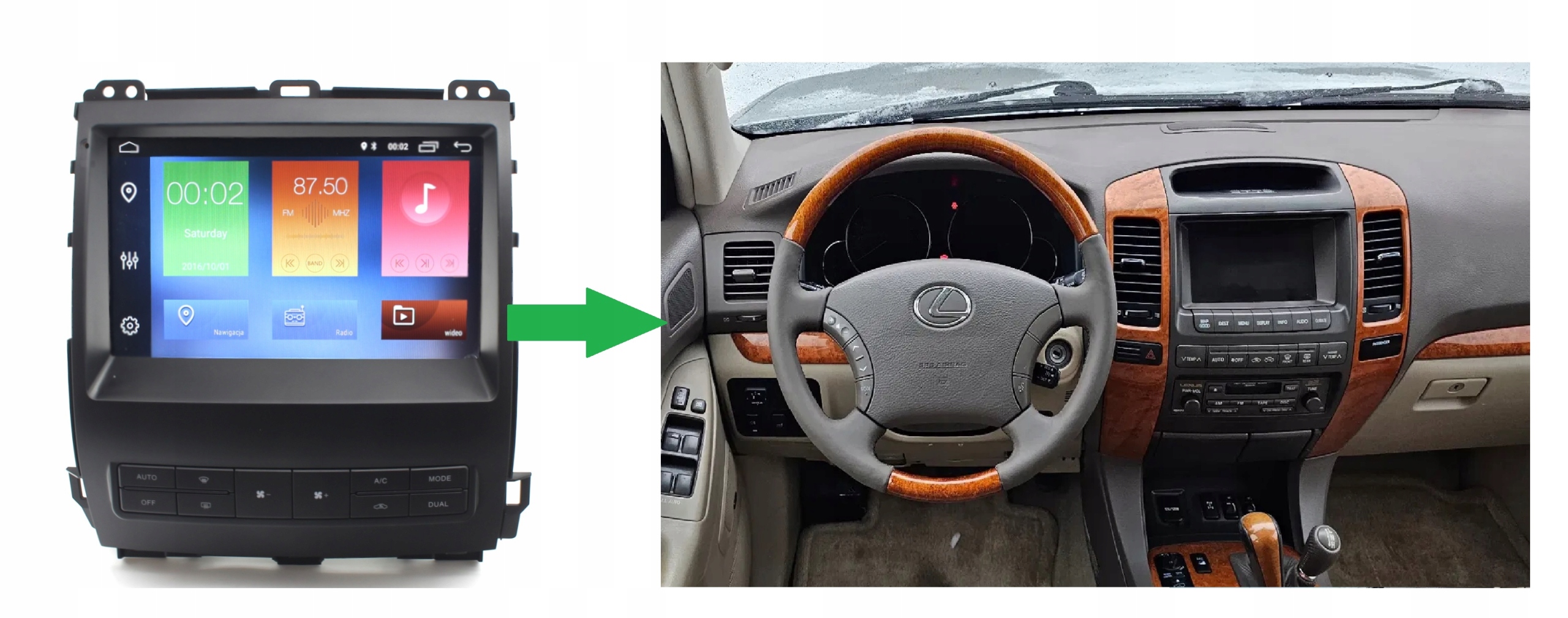 RADIO NAWIGACJA GPS LEXUS GX 470 2002-2010 ANDROID 4/64 GB