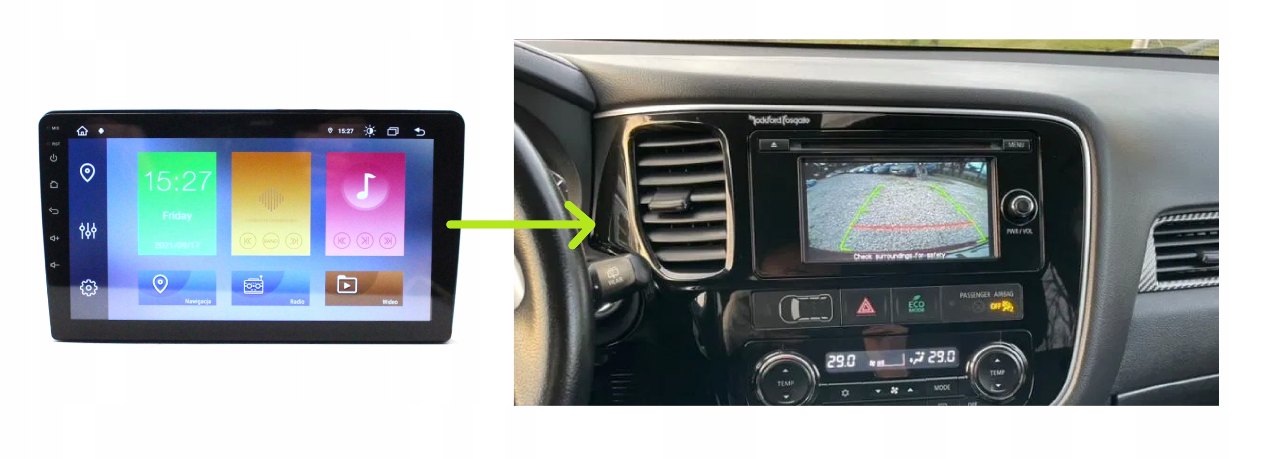 RADIO NAWIGACJA MITSUBISHI OUTLANDER 2016+ ANDROID 2/64 GB