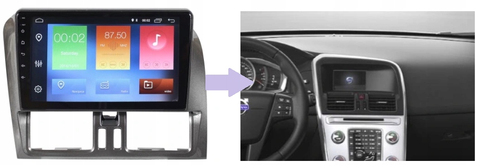 RADIO NAWIGACJA GPS VOLVO XC60 2014-2017 LVDS ANDROID 8/128 GB