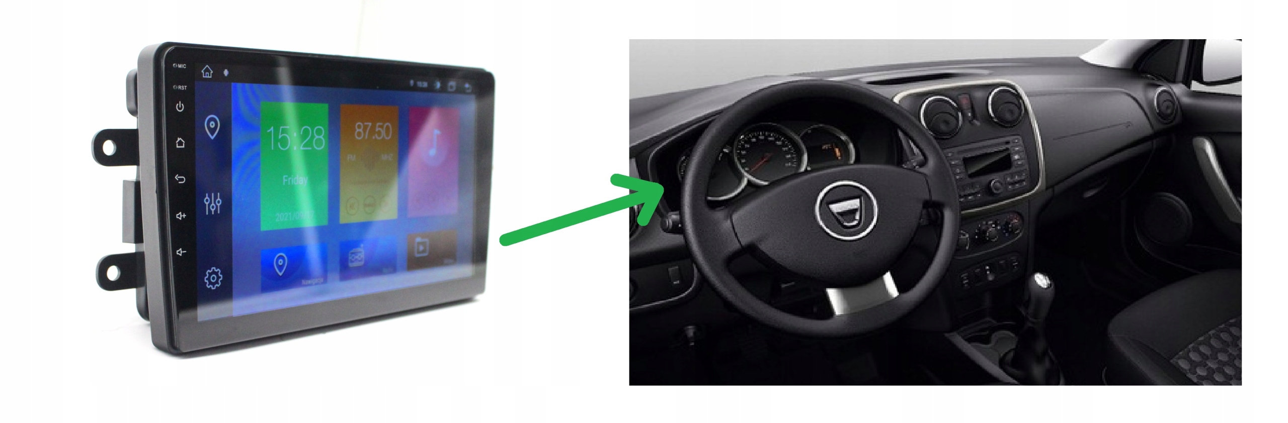 RADIO NAWIGACJA GPS DACIA DUSTER 2012-2016 ANDROID 2/64 GB