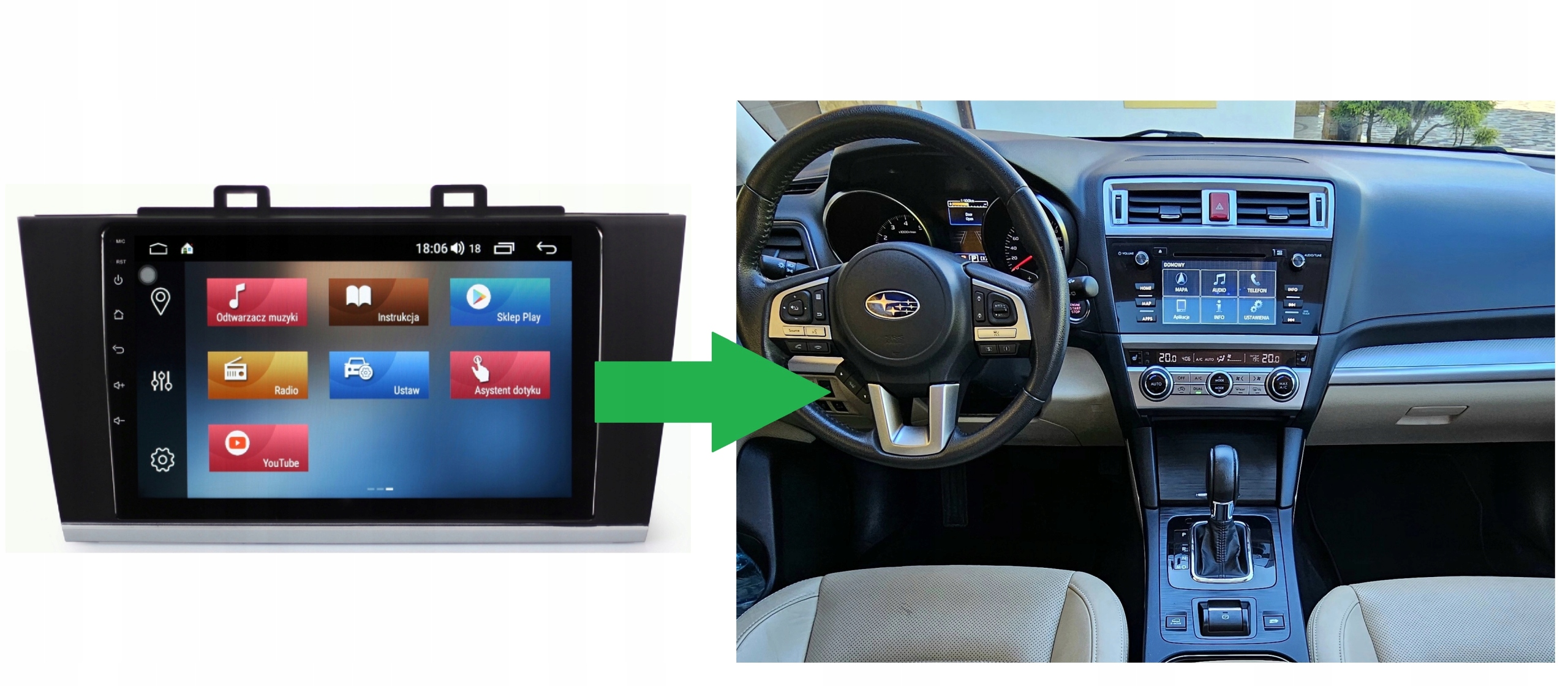 RADIO NAWIGACJA GPS SUBARU LEGACY VI 2014-2019 ANDROID 2/64 GB