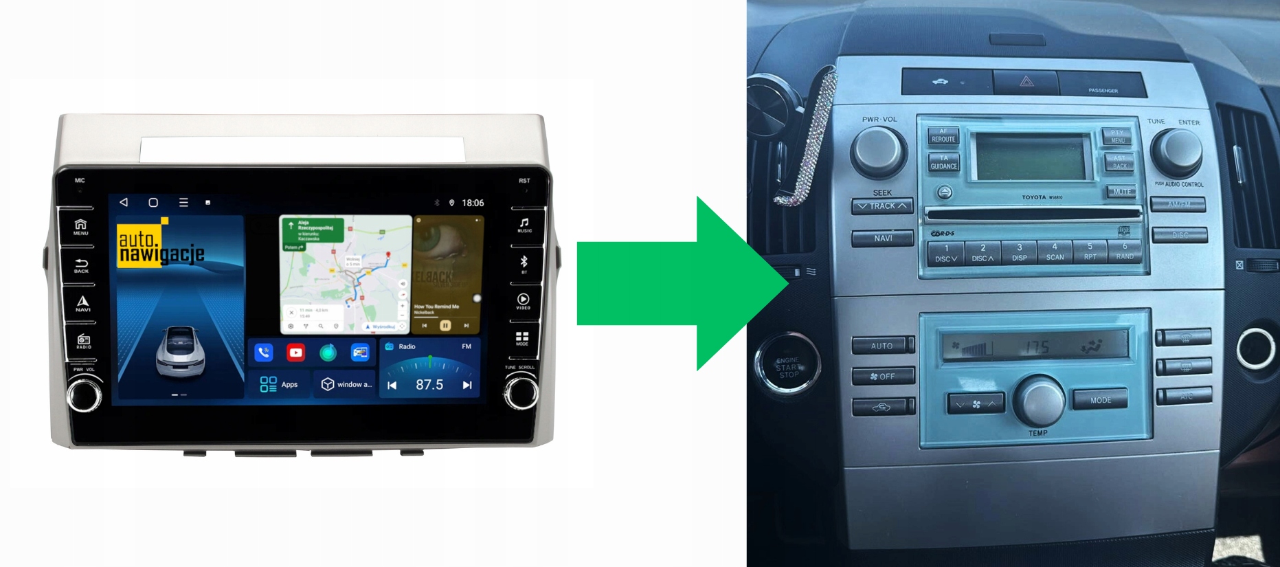 RADIO NAWIGACJA GPS TOYOTA COROLLA VERSO 2004-2009 ANDROID 2/64 GB 5 RADIO NAWIGACJA GPS TOYOTA COROLLA VERSO 2004-2009 ANDROID 2/64 GB