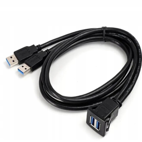 295ad717eef62781a8b866d14a4c9774.jpg ZESTAW PODWÓJNYCH PRZEDŁUŻACZY SLOT USB 3.0 DO MONTAŻU W PANELU SAMOCHODU