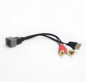 ADAPTER DO RADIA NISSAN USB + RCA + AUX KABEL 8-STYKOWY UNIWERSALNY PORT