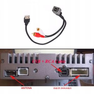 ADAPTER DO RADIA NISSAN USB + RCA + AUX KABEL 8-STYKOWY UNIWERSALNY PORT