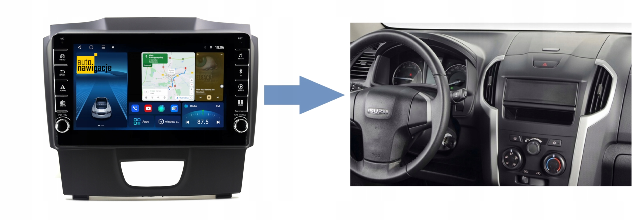 RADIO NAWIGACJA GPS ISUZU D-MAX 2011+ ANDROID 2/64 GB