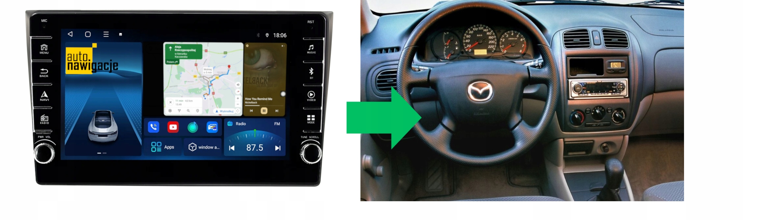 RADIO NAWIGACJA GPS MAZDA 323 1998-2003 ANDROID 2/32 GB
