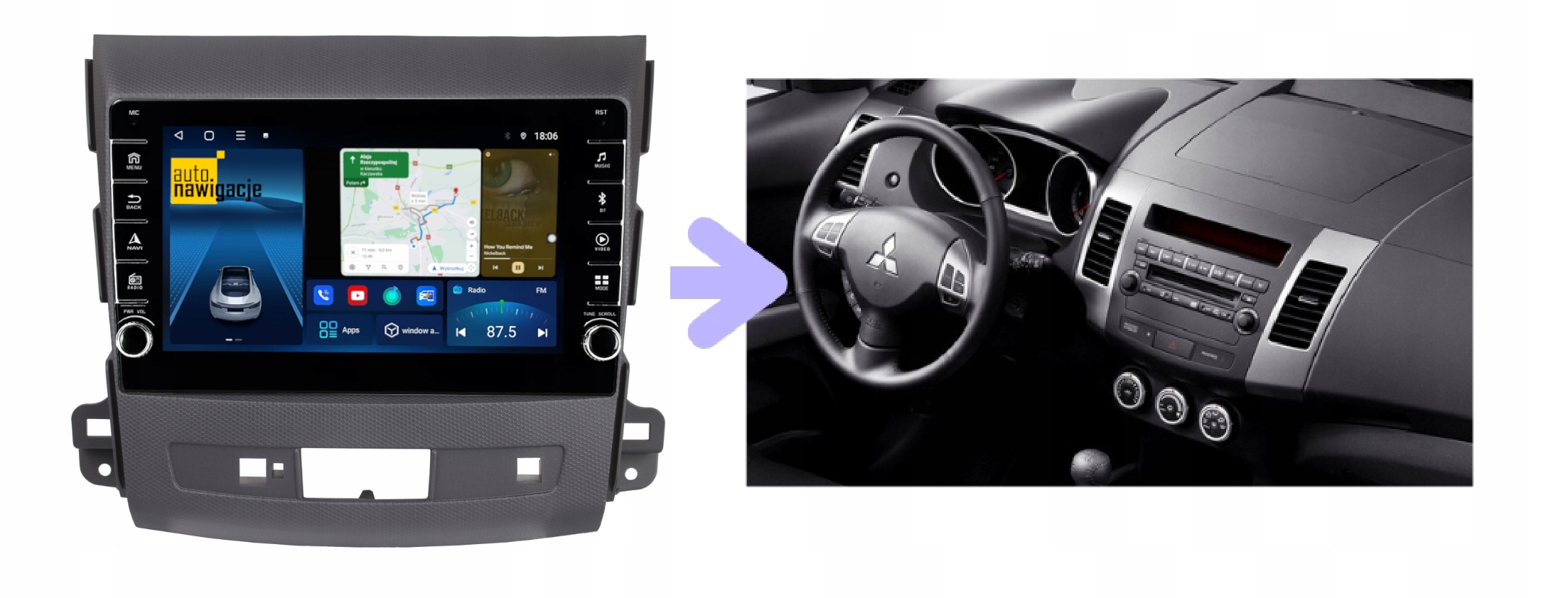 RADIO NAWIGACJA GPS PEUGEOT 4007 2006-2012 ANDROID 2/64 GB
