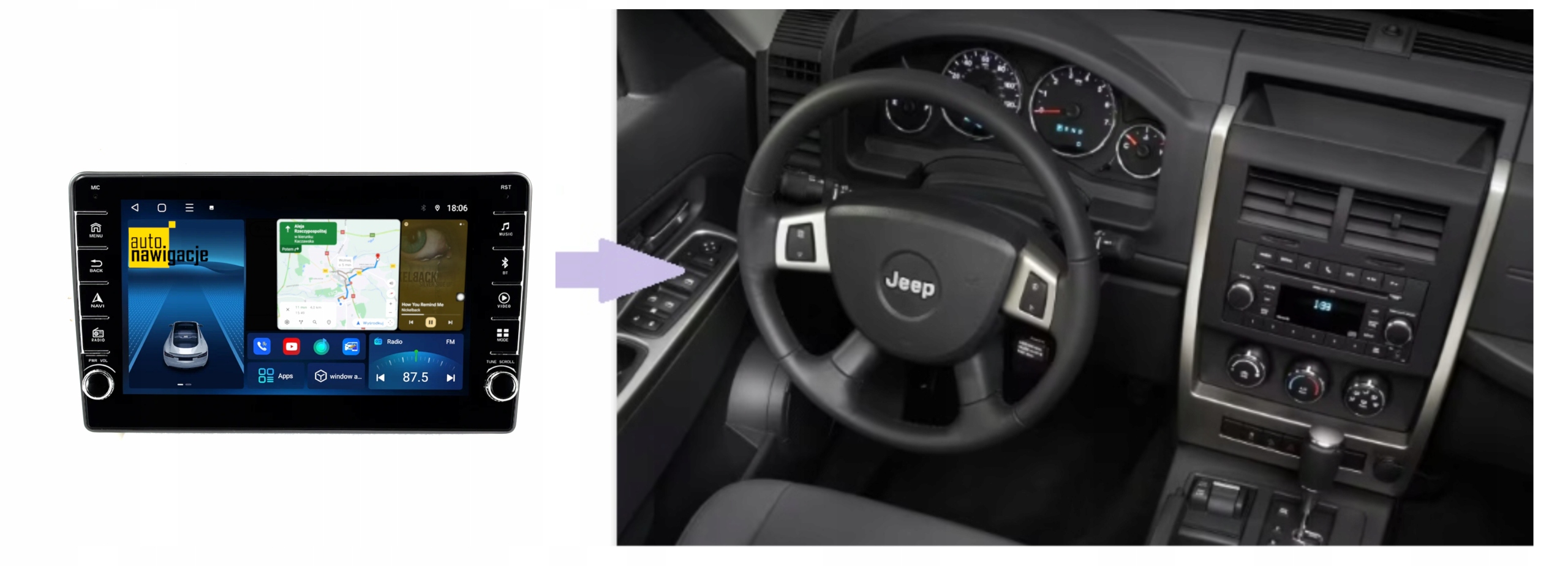 RADIO NAWIGACJA GPS DODGE NITRO 2008-2012 ANDROID 2/32 GB