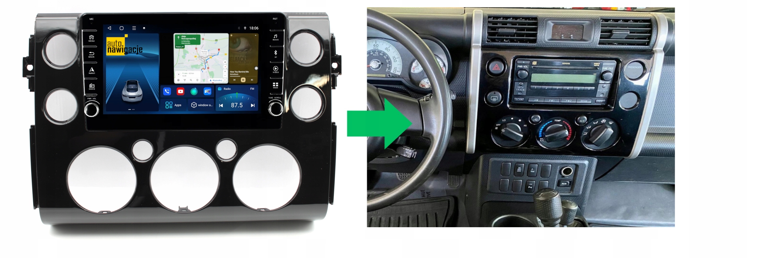 RADIO NAWIGACJA GPS TOYOTA FJ CRUISER 2006-2016 ANDROID 2/64 GB