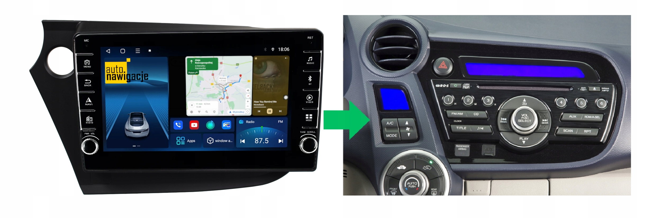 RADIO NAWIGACJA GPS HONDA INSIGHT 2009-2014 ANDROID 2/64 GB