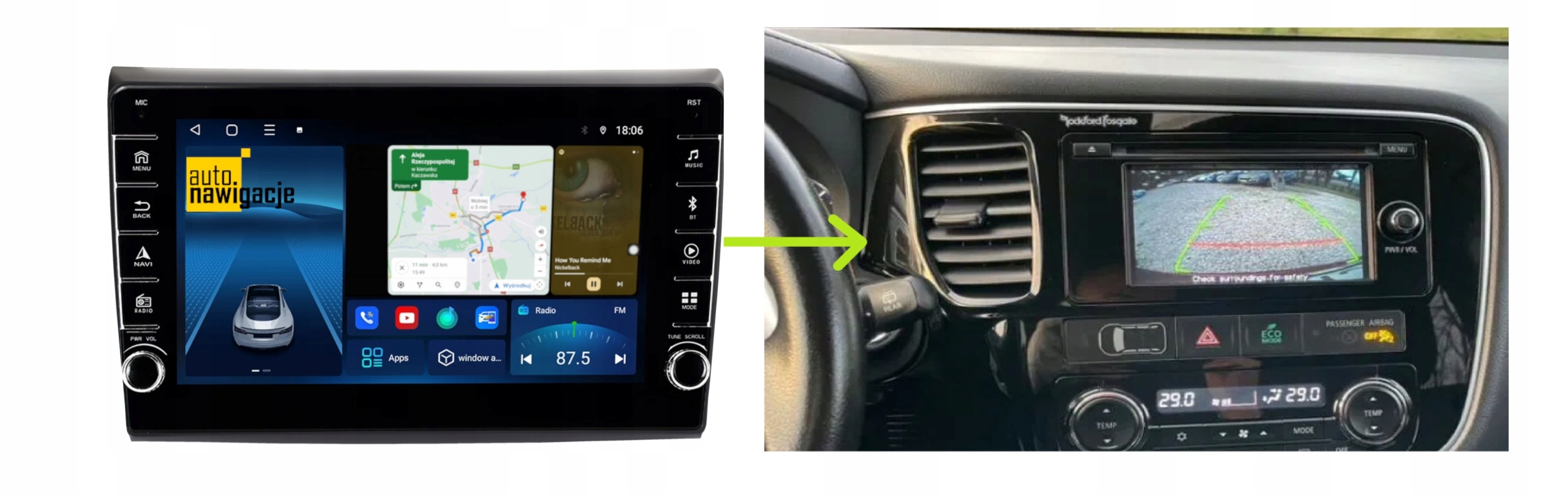 RADIO NAWIGACJA MITSUBISHI OUTLANDER 2016+ ANDROID 2/64 GB