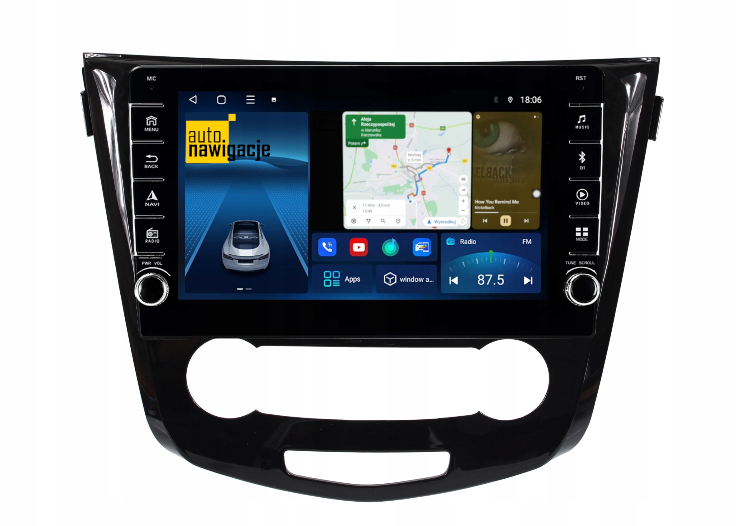 RADIO NAWIGACJA GPS NISSAN QASHQAI 2, X-TRAIL 2014+ ANDROID klima manualna 4/64 GB