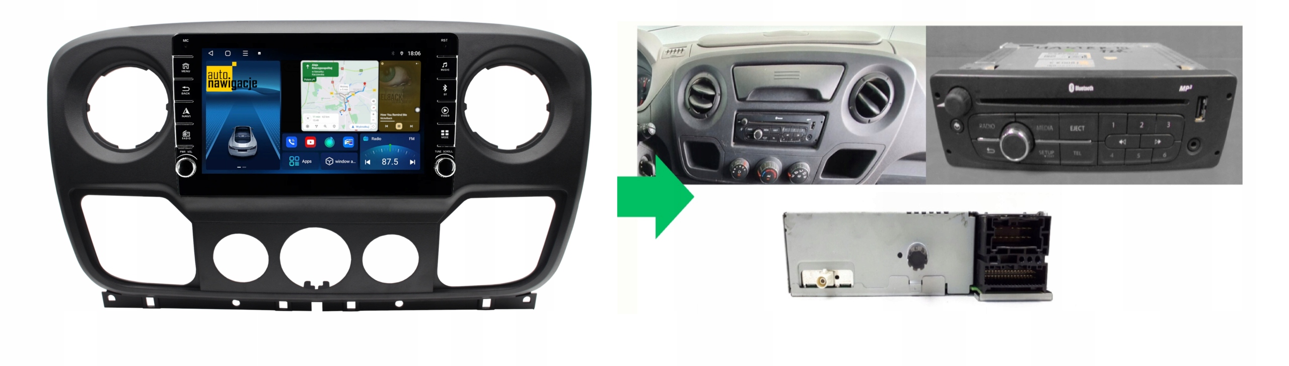 RADIO NAWIGACJA GPS OPEL MOVANO B 2010-2018 ANDROID 8/128 GB